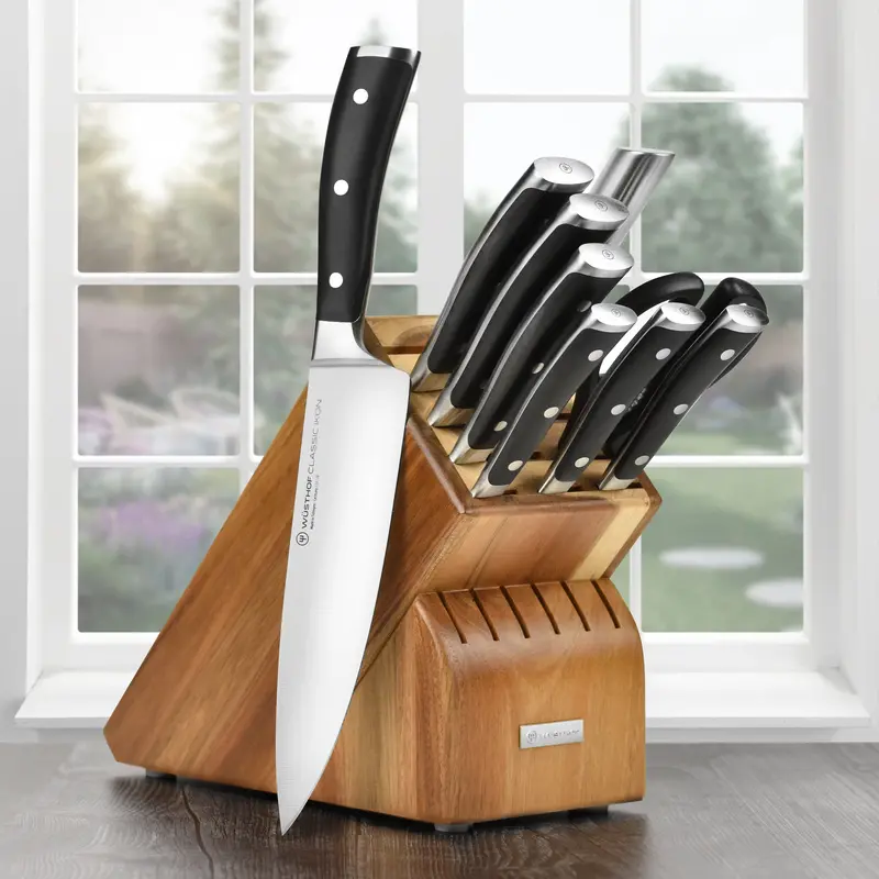 Wusthof Classic Ikon 10-Piece Acacia Knife Block Set 1