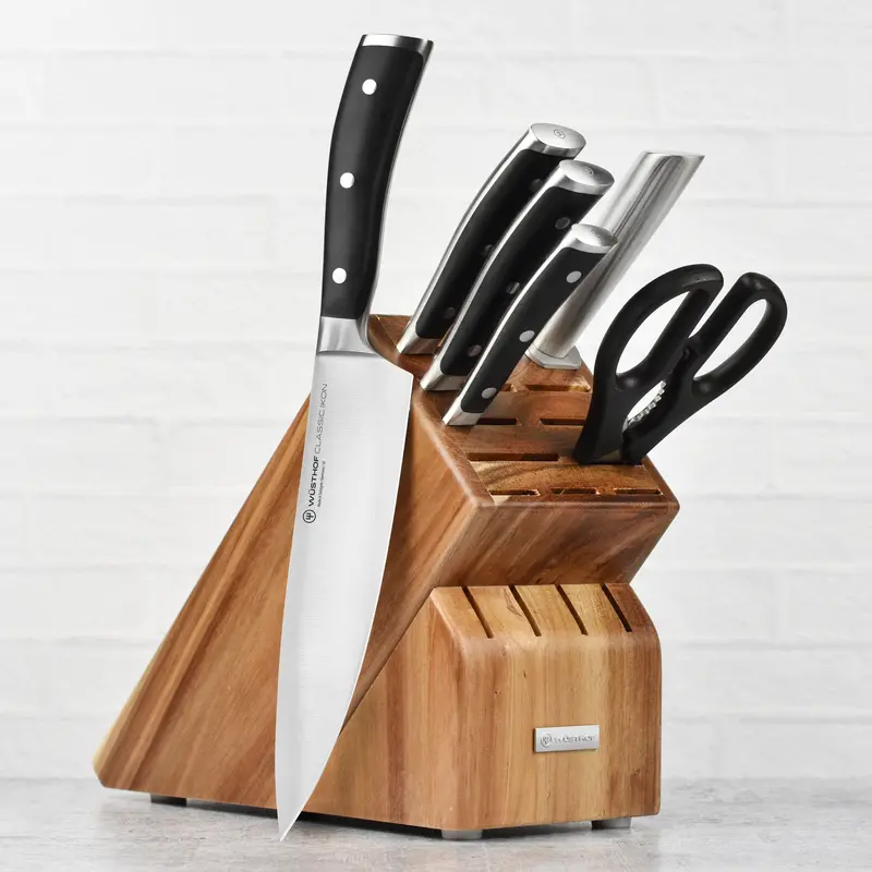 Wusthof Classic Ikon 7-Piece Acacia Knife Block Set 1
