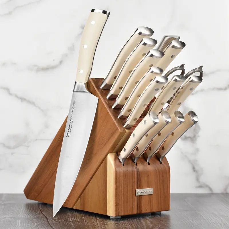 Wusthof Classic Ikon Creme 16-Piece Acacia Knife Block Set 1