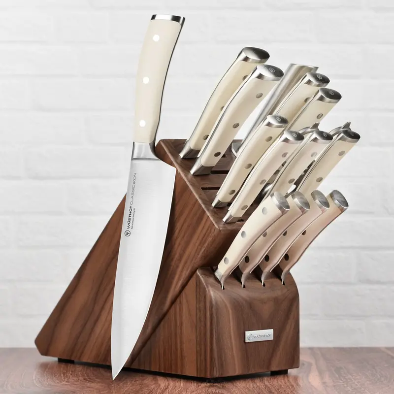 Wusthof Classic Ikon Creme 16-Piece Walnut Knife Block Set 1