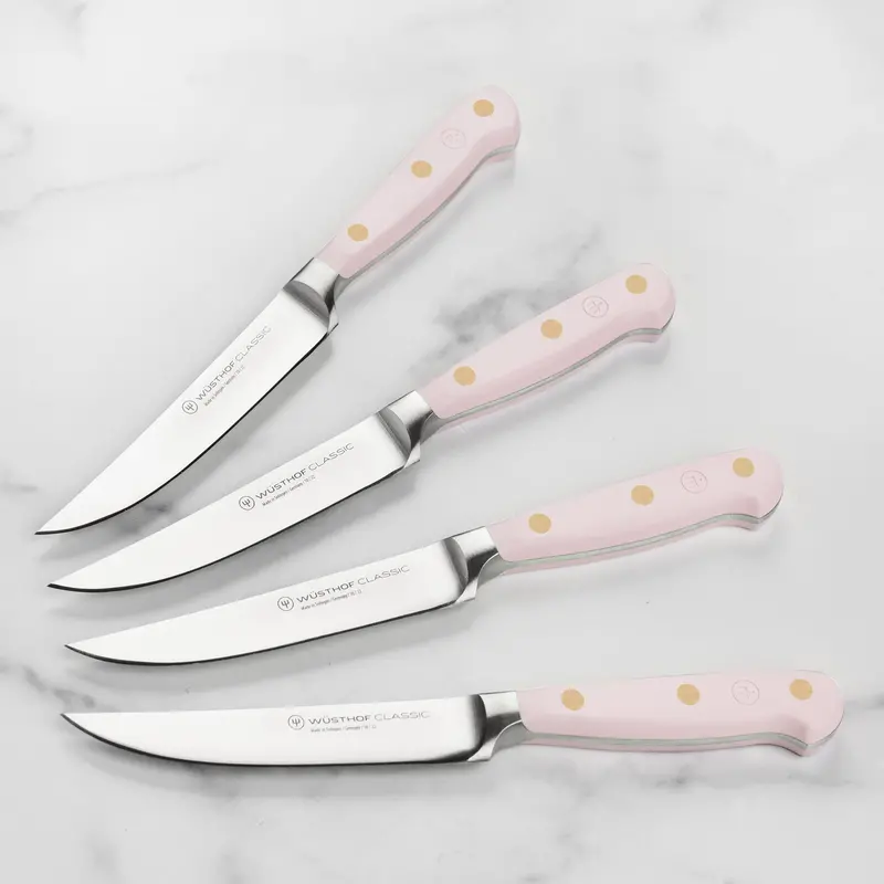 Wüsthof Classic Pink Himalayan Salt 4-Piece Steak Knife Set 1