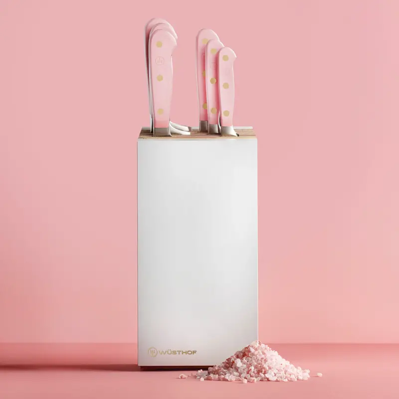 Wusthof Classic Pink Himalayan Salt 8-Piece Knife Block Set 1