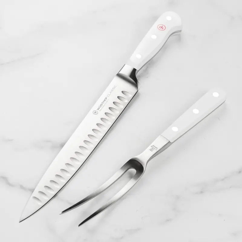 Wüsthof Classic White 2-Piece Hollow-Edge Carving Knife Set 1