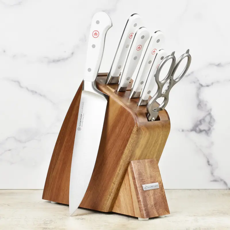Wüsthof Classic White Knife Set – 7-Piece Slim Block Collection 1