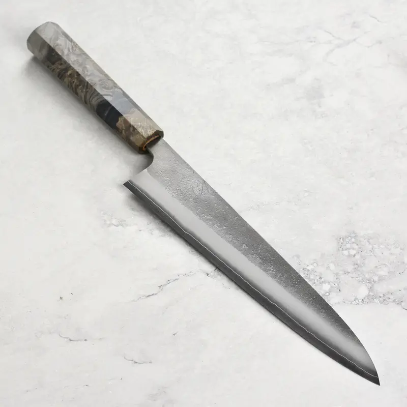 Yoshikane Skd Nashiji Gyuto – 9.4-Inch Stainless-Clad Blade On Stabilized Birch Handle 1