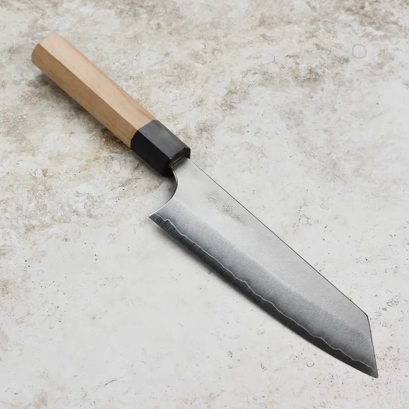 Yoshimi Kato Ginsan Nashiji Bunka – 6.7" Stainless-Clad Japanese Utility Knife 1