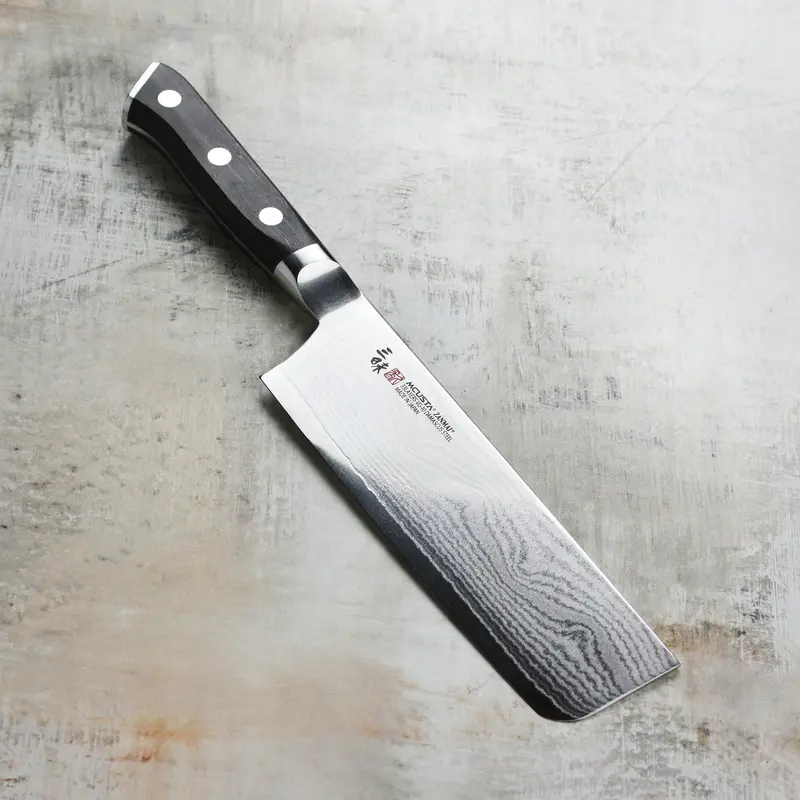 Zanmai Classic Damascus Nakiri Knife – 6.5" Ironwood Handle 1